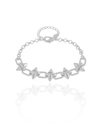 Pulseira Elos Spike Ródio Branco