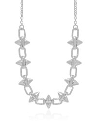 Gargantilha Elos Spike 13 mm Ródio Branco - 45 cm