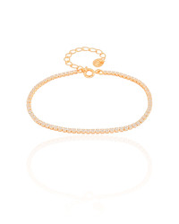 Pulseira Riviera Cristal 1.7 mm Banhado a Ouro 18K