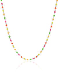 Choker Bolinhas Coloridas 2 mm Ródio Branco
