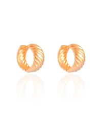 Brinco Argola Click Frisada Lisa 2.1 cm Banhado a Ouro 18K