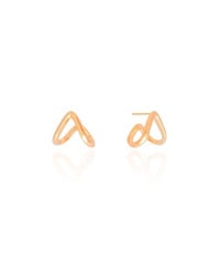 Brinco Argola em V Lisa 1.1 cm Banhado a Ouro 18K