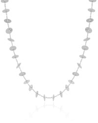 Choker Plaquinhas Lisas 6 mm Ródio Branco