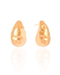 Brinco Gota Orgânica ABS 3.2 cm Banhado a Ouro 18K