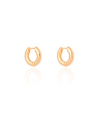 Brinco Argola Click Redonda Lisa 1.5 cm Banhado a Ouro 18K