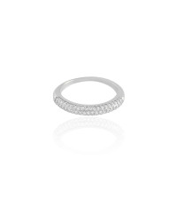 Anel Cravejado Cristal Tamanho 17 Ródio Branco