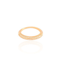 Anel Cravejado Cristal Tamanho 19 Banhado a Ouro 18K