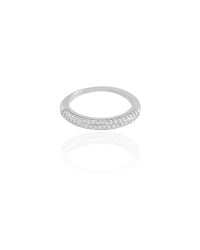 Anel Cravejado Cristal Tamanho 19 Ródio Branco