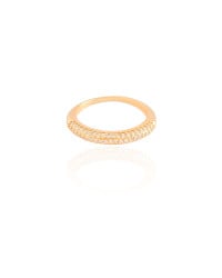 Anel Cravejado Cristal Tamanho 21 Banhado a Ouro 18K