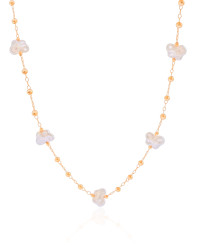 Choker Bolinhas Borboletas Pérolas Banhado a Ouro 18K