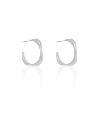 Brinco Argola Quadrada Lisa 2.0 cm Ródio Branco
