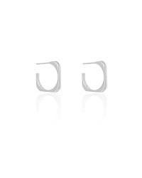Brinco Argola Quadrada Lisa 1.7 cm Ródio Branco