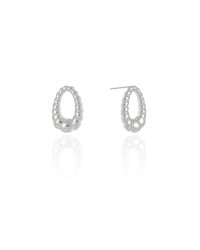 Brinco Oval Torcido 1.8 cm Ródio Branco