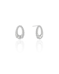 Brinco Oval Torcido 1.8 cm Ródio Branco
