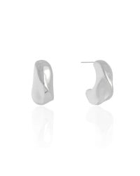 Brinco Gota Geométrica Ródio Branco