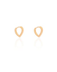 Brinco Argola Click Coração Lisa 1.4 cm Banhado a Ouro 18K