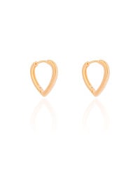Brinco Argola Click Coração Liso 1.9 cm Banhado a Ouro 18K