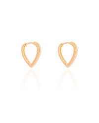 Brinco Argola Click Coração Liso 1.9 cm Banhado a Ouro 18K