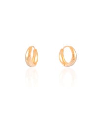 Brinco Argola Click Abaulada Lisa 1.6 cm Banhado a Ouro 18K