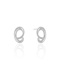 Brinco Nó Liso 2.0 cm Ródio Branco