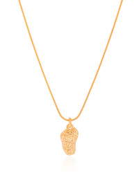 Gargantilha Rabo de Rato Pingente Orgânico Texturizado Banhado a Ouro 18K - 45 cm