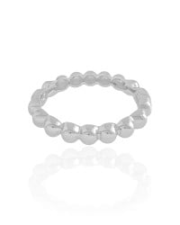 Bracelete Bolas Lisas Banho Branco