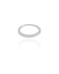 Anel Cravejado Cristal Tamanho 19 Ródio Branco