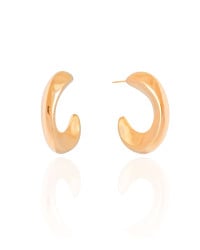 Brinco Argola Detalhada Lisa 3.1 cm Banhada a Ouro 18K