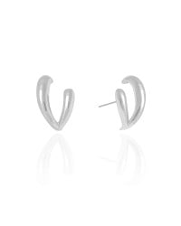 Ear Cuff Dois Filetes Lisos Ródio Branco