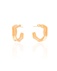 Brinco Argola Orgânica 2.3 cm Banhado a Ouro 18K