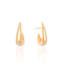 Brinco Argola Gota Lisa 3.0 cm Banhado a Ouro 18K