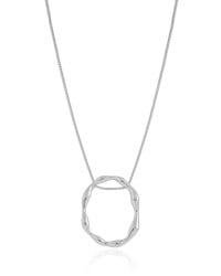 Gargantilha Veneziana Oval Orgânico Ródio Branco - 45 cm