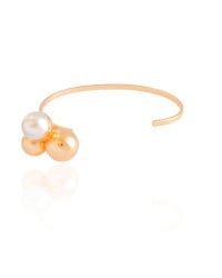 Bracelete Liso Bolas Pérola Banhado a Ouro 18K