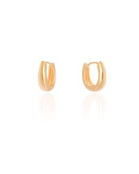 Brinco Argola Click em U Lisa 1.6 cm Banhado a Ouro 18K