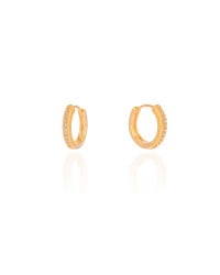 Brinco Argola Click Pontos de Luz Cristal 1.5 cm Banhado a Ouro 18K