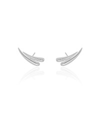 Ear Cuff Gotas Cravejado Cristal 2.3 cm Ródio Branco