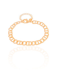 Pulseira Malha Piastrine 7 mm Banhado a Ouro 18K