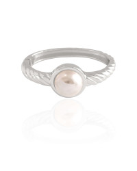 Bracelete Torcido Pérola Banho Branco