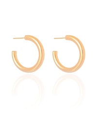 Brinco Argola Tubo Lisa 2.8 cm Banhado a Ouro 18K