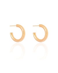 Brinco Argola Tubo Lisa 2.3 cm Banhado a Ouro 18K