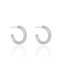 Brinco Argola Tubo Lisa 2.3 cm Ródio Branco