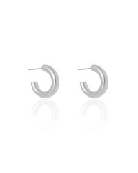 Brinco Argola Tubo Lisa 1.8 cm Ródio Branco