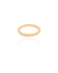 Anel Cravejado Cristal Tamanho 18 Banhado a Ouro 18K