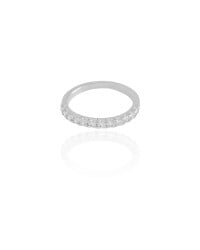 Anel Cravejado Cristal Tamanho 17 Ródio Branco