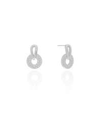 Brinco Circulo Cravejado Cristal 1.8 cm Ródio Branco