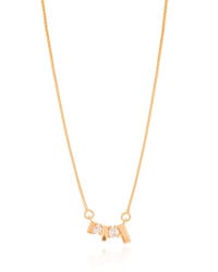 Gargantilha Geométrico Pontos de Luz Cristal Banhado a Ouro 18K - 40 cm