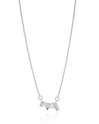 Gargantilha Geométrico Pontos de Luz Cristal Ródio Branco - 40 cm