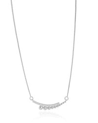 Gargantilha Veneziana Bolinhas Cravejado Cristal Ródio Branco - 45 cm