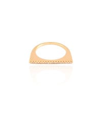 Anel Reto Cravejado Cristal Tamanho 16 Banhado a Ouro 18K