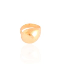Anel Ajustável Gota Lisa Tamanho G Banhado a Ouro 18K